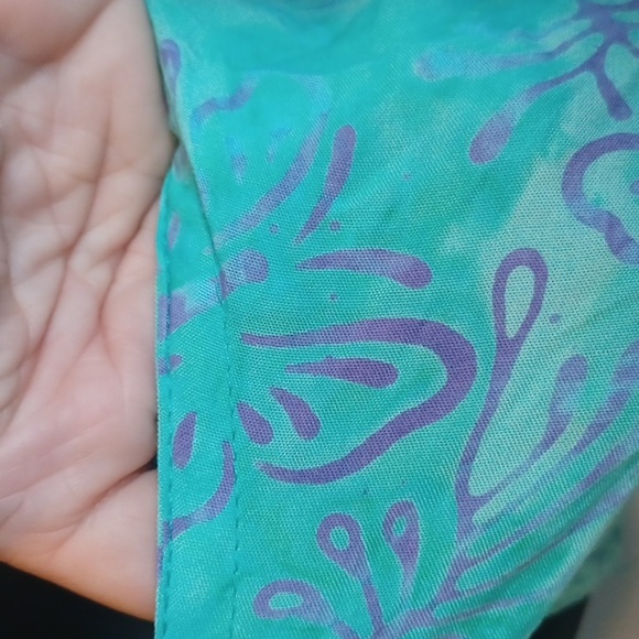 Batik Bali Flowing turquois sundress 🌞  👗, PTP-22", 38" L - Picture 7 of 7